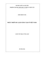 Phát triển du lịch sáng tạo ở việt nam 