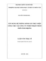 Xây dựng hệ thống đánh giá thực hiện công việc tại công ty TNHH TMDV phân phối ánh dương 