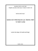 Khảo sát tính mạch lạc trong thơ vi thùy linh    60 22 01002 