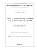 Đào tạo tại chỗ trong đào tạo công nhân kỹ thuật tại công ty trách nhiệm hữu hạn em tech việt nam 