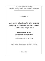 Mối quan hệ giữa văn hóa du lịch và du lịch văn hóa   những vấn đề lý luận và thực tiễn 