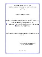 Cơ quan hợp tác quốc tế hàn quốc koica và những đóng góp cho quan hệ việt nam   hàn quốc thông qua các hoạt động tại việt nam 