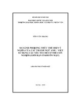 So sánh phương thức thể hiện ý nghĩa của các thành ngữ anh   việt sử dụng các yếu tố chỉ cơ thể con người (giới hạn ở khuôn mặt) 