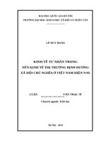 Kinh tế tư nhân trong nền kinh tế thị trường định hướng xã hội chủ nghĩa ở việt nam hiện nay 