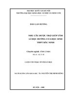 Nhu cầu được trợ giúp tâm lý học đường của học sinh THPT bắc ninh   