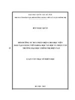 Bồi dưỡng tư duy phản biện cho học viên đào tạo giảng viên khoa học xã hội và nhân văn ở trường đại học chính trị hiện nay 
