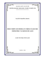 Phát triển sản phẩm lưu niệm của hà nội nhằm phục vụ khách du lịch 