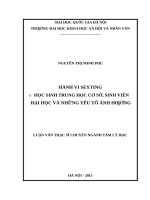 Hành vi sexting ở học sinh trung học cơ sở, sinh viên đại học và những yếu tố ảnh hưởng 