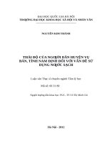 Thái độ của người dân huyện vụ bản, tỉnh nam định đối với vấn đề sử dụng nước sạch   
