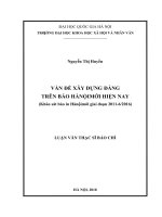 Vấn đề xây dựng đảng trên báo hà nội mới hiện nay  khảo sát báo in hà nội mới giai đoạn 2011 6 2016   