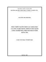 Phát triển nguồn nhân lực khoa học và công nghệ trong thời kỳ đẩy mạnh công nghiệp hoá, hiện đại hoá ở tỉnh hưng yên  