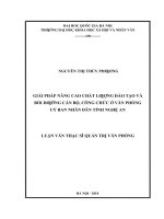 Giải pháp nâng cao chất lượng đào tạo và bồi dưỡng cán bộ, công chức ở văn phòng UBND tỉnh nghệ an    