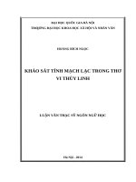 Khảo sát tính mạch lạc trong thơ vi thùy linh    60 22 01001 