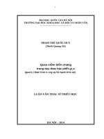 Quan niệm biện chứng trong duy thức học phật giáo (qua bát thức tâm vương và 51 hành tâm sở) 