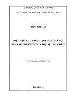 Diện mạo khu phố người hoa ở hà nội nửa đầu thế kỷ XX qua tư liệu địa chính   