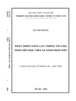 Phát triển năng lực thông tin cho sinh viên học viện an ninh nhân dân 