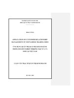 Ứng dụng quản trị quan hệ khách hàng trong doanh nghiệp thương mại vừa và nhỏ tại việt nam 