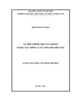Vị thế chính trị của asean ở khu vực đông á từ năm 1997 đến nay 