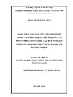 Nhận diện rào cản của doanh nghiệp tham gia vào chương trình quốc gia phát triển công nghệ cao đến năm 2020 (nghiên cứu trường hợp công ty TNHH công nghệ sinh học dược nanogen) 