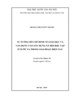 Tư tưởng hồ chí minh về giáo dục và vận dụng vào xây dựng xã hội học tập ở nước ta trong giai đoạn hiện nay 