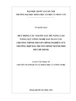 Huy động các nguồn lực để nâng cao năng lực công nghệ sản xuất các chương trình truyền hình (nghiên cứu trường hợp đài truyền hình thành phố hồ chí minh)  