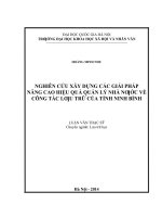 Nghiên cứu xây dựng các giải pháp nâng cao hiệu quả quản lý nhà nước về công tác lưu trữ của tỉnh ninh bình 
