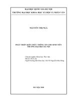 Phát triển kiến thức thông tin cho sinh viên trường đại học hà nội   