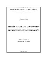 Chuyên mục dành cho báo chítrên website của  doanh nghiệp 