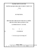 Biện hộ thực trạng quyền trẻ em của nhóm trẻ em có HIV AIDS tại trung tâm lao động 02 ba vì   hà nội 