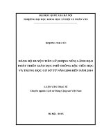 Đảng bộ huyện tiên lữ (hưng yên) lãnh đạo phát triển giáo dục phổ thông bậc tiểu học và trung học cơ sở từ năm 2006 đến năm 2014  