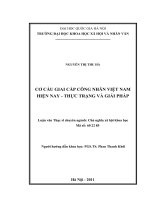 Cơ cấu giai cấp công nhân việt nam hiện nay thực trạng và giải pháp   