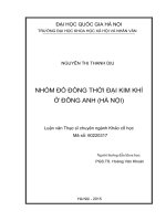 Nhóm đồ đồng thời đại kim khí ở đông anh (hà nội), the group of bronze artifacts at the metal age 