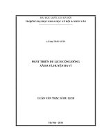 Phát triển du lịch cộng đồng xã ba vì, huyện ba vì 