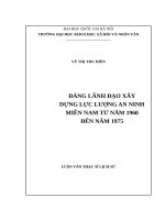 Đảng lãnh đạo xây dựng lực lượng an ninh miền nam từ năm 1960 đến năm 1975 