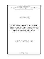 Nghiên cứu xây dựng danh mục hồ sơ và quản lý hồ sơ điện tử tại trường đại học hải phòng  