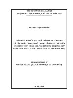 Chính sách thúc đẩy quá trình chuyển giao và tiếp nhận công nghệ trong lĩnh vực y tế giữa các bệnh viện công lập,  