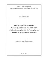 Việc sử dụng mạng xã hội và kết quả học tập của sinh viên (nghiên cứu trường hợp sinh viên trường đại học khoa học xã hội và nhân văn, ĐHQGHN) 