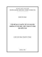Vấn đề di cư quốc tế của người HMông ở tây bắc việt nam từ năm 1991 đến nay 