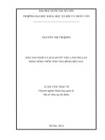 Đào tạo nghề và giải quyết việc làm cho lao động nông thôn tỉnh thái bình hiện nay 