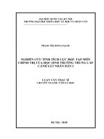 Nghiên cứu tính tích cực học tập môn chính trị của học sinh trường trung cấp cảnh sát nhân dân i   