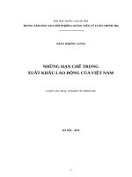 Những hạn chế trong xuất khẩu lao động của việt nam 