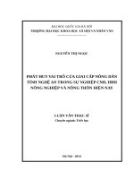 Phát huy vai trò của giai cấp nông dân nghệ an trong sự nghiệp công nghiệp hóa, hiện đại hóa nông nghiệp và nông thôn hiện nay   