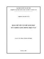 Báo chí với vấn đề giáo dục sức khỏe cộng đồng hiện nay 