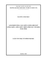 Giải pháp nâng cao chất lượng đội ngũ công chức, viên chức trên lĩnh vực văn hóa ở hà tĩnh 