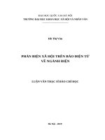 Phản biện xã hội trên báo điện tử về ngành điện 