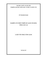 Nghiên cứu phát triển du lịch văn hóa tỉnh lào cai 
