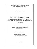 Determinants of capital structure of listed firms in the pharmaceutical sector in vietnam 