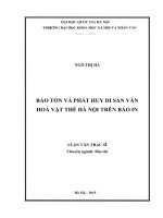Bảo tồn và phát huy di sản văn hóa vật thể hà nội trên báo in 