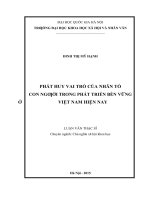 Phát huy vai trò của nhân tố con người trong phát triển bền vững ở việt nam hiện nay 