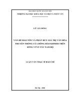 Vấn đề bảo tồn và phát huy giá trị văn hóa truyền thống của đồng bào khmer trên sóng VTV5 tây nam bộ 